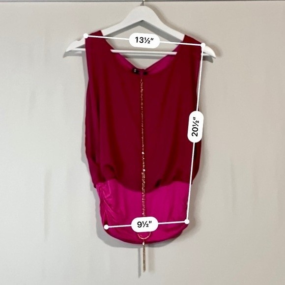 La Scala Women’s Sleeveless Ruched Blouse with Necklace Pink NWOT - Picture 8 of 8